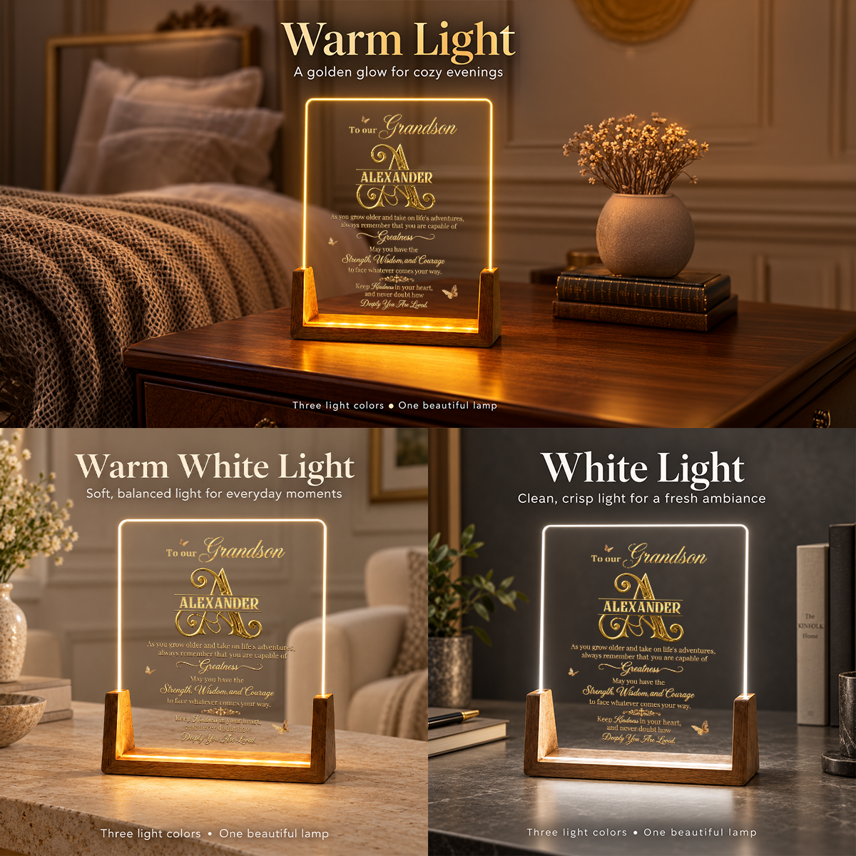 To Our Grandson, Gift For Grandson And Family | Personalized Night Light