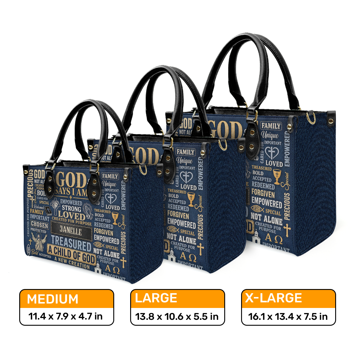 I Am A Child Of God, Gift For Women | Personalized Leather Handbag