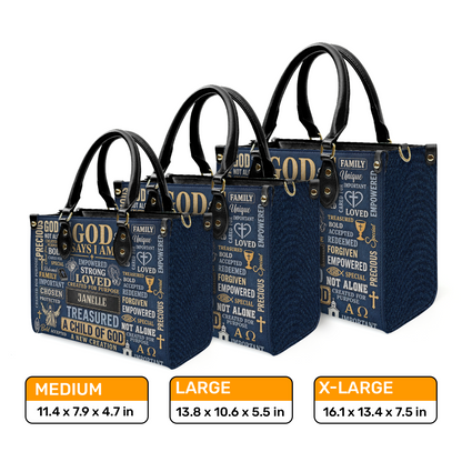 I Am A Child Of God, Gift For Women | Personalized Leather Handbag