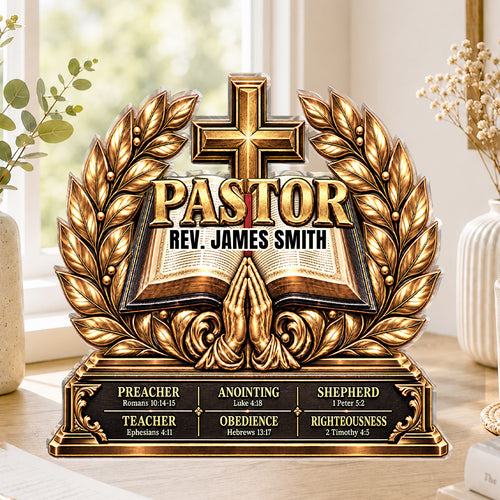 The Heart Of A Servant Leader, Gift For Pastor | Personalized Custom Shaped Squared Acrylic Plaque