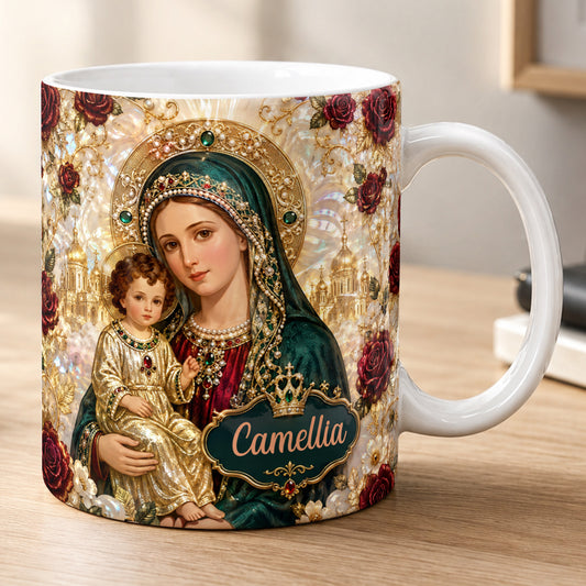 Our Lady Of Grace And Child, Gift For Mom | Personalized Ceramic Coffee Mug