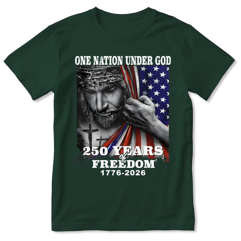 One Nation Under God, Patriotic Christian | 2D Unisex T-shirt