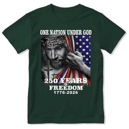 One Nation Under God, Patriotic Christian | 2D Unisex T-shirt