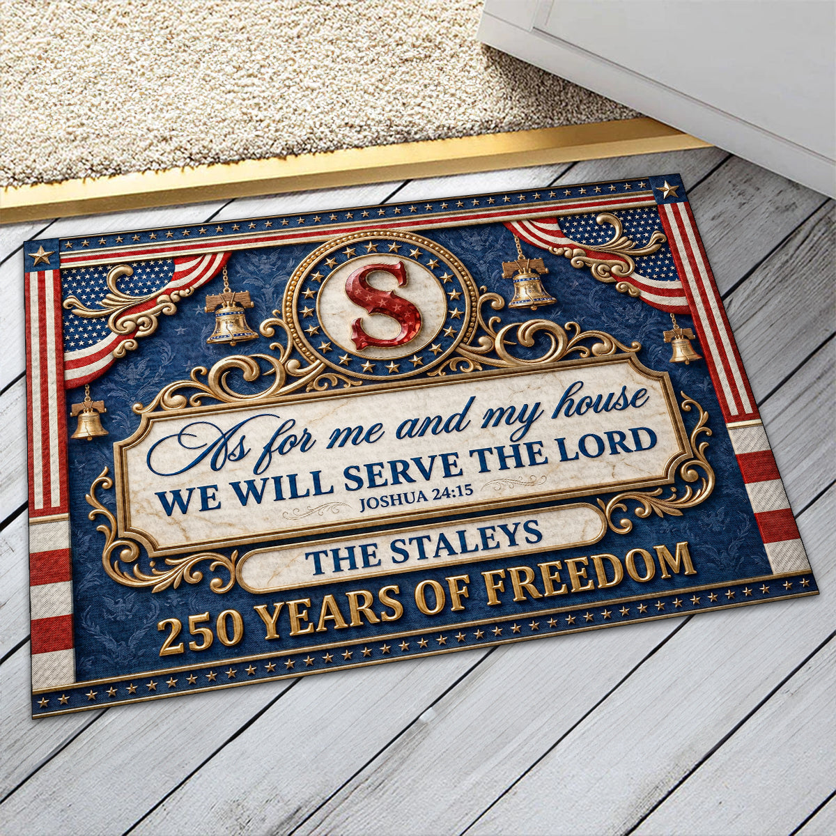 As For Me And My House We Will Serve The Lord 2, Gift of Grace | Personalized Doormat
