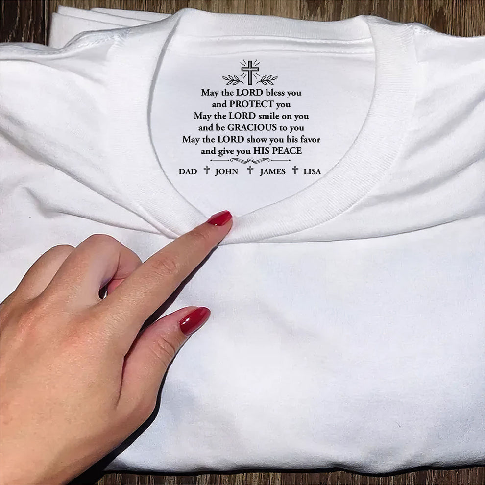 May The Lord Bless You , Gift For Christians | Personalized Shirt With Design Inner Neck