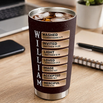 A Man Of God, Gift For Men | Personalized Stainless Steel Tumbler