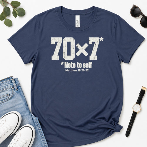 70x7 Note To Self, Matthew 18:21-22, Gift For Christian Men - 2D Unisex Premium T-shirt