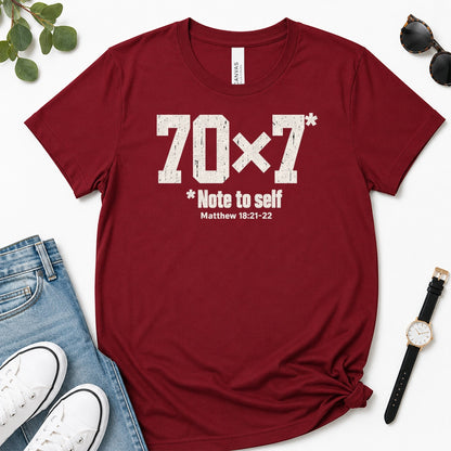 70x7 Note To Self, Matthew 18:21-22, Gift For Christian Men - 2D Unisex Premium T-shirt