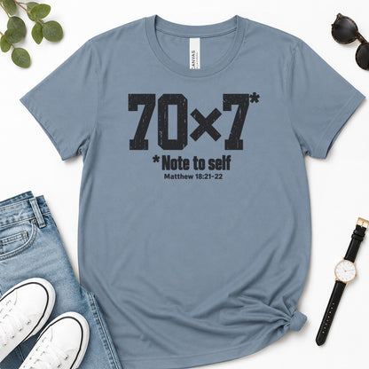 70x7 Note To Self, Matthew 18:21-22, Gift For Christian Men - 2D Unisex Premium T-shirt