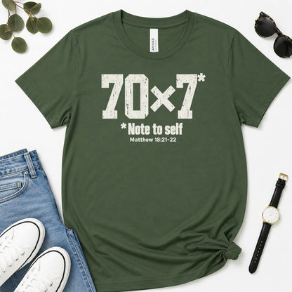 70x7 Note To Self, Matthew 18:21-22, Gift For Christian Men - 2D Unisex Premium T-shirt