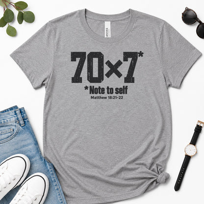 70x7 Note To Self, Matthew 18:21-22, Gift For Christian Men - 2D Unisex Premium T-shirt
