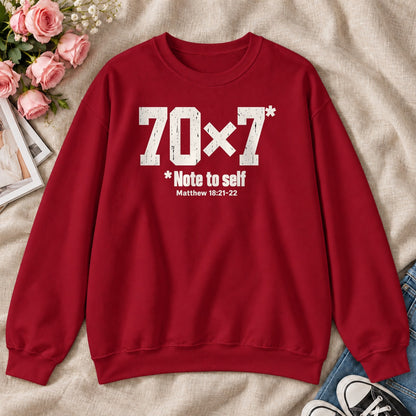70x7 Note To Self, Matthew 18:21-22, Gift For Christian Men - 2D Unisex Sweatshirt
