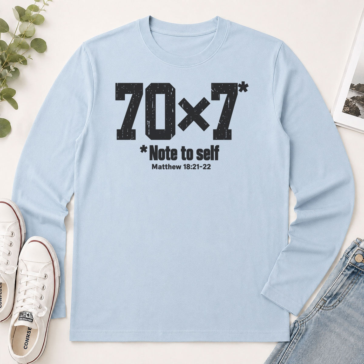 70x7 Note To Self, Matthew 18:21-22, Gift For Christian - 2D Unisex Long Sleeve