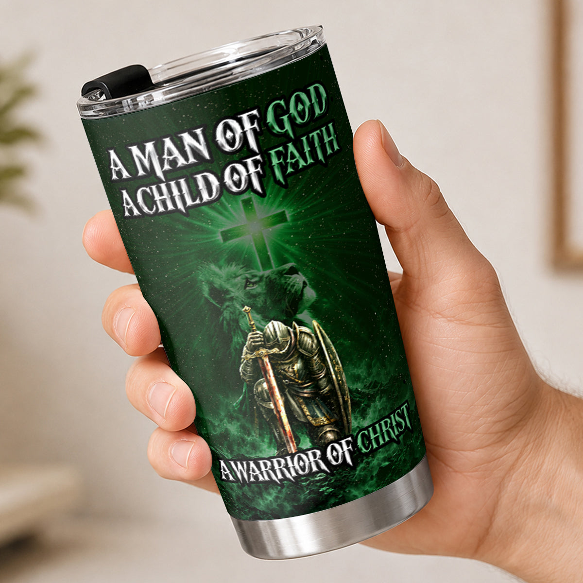 A Man Of God, Gift For Men | Personalized Stainless Steel Tumbler