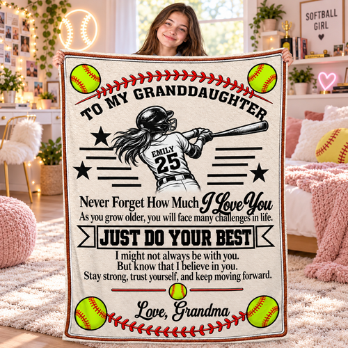 To My Granddaughter, Gift For Granddaughter | Personalized Fleece Blanket