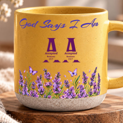 God Says I Am, Gift For Mom | Personalized Pottery Mug
