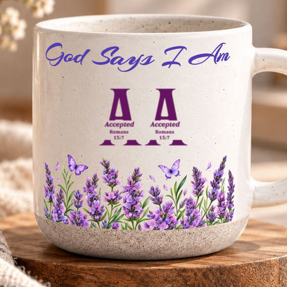 God Says I Am, Gift For Mom | Personalized Pottery Mug