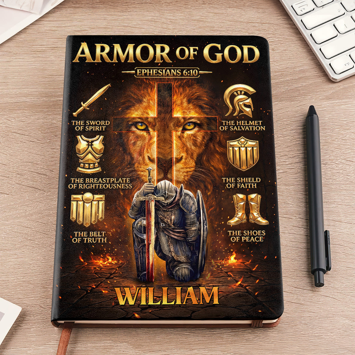 Armor Of God | Personalized Leather Cover Notebook