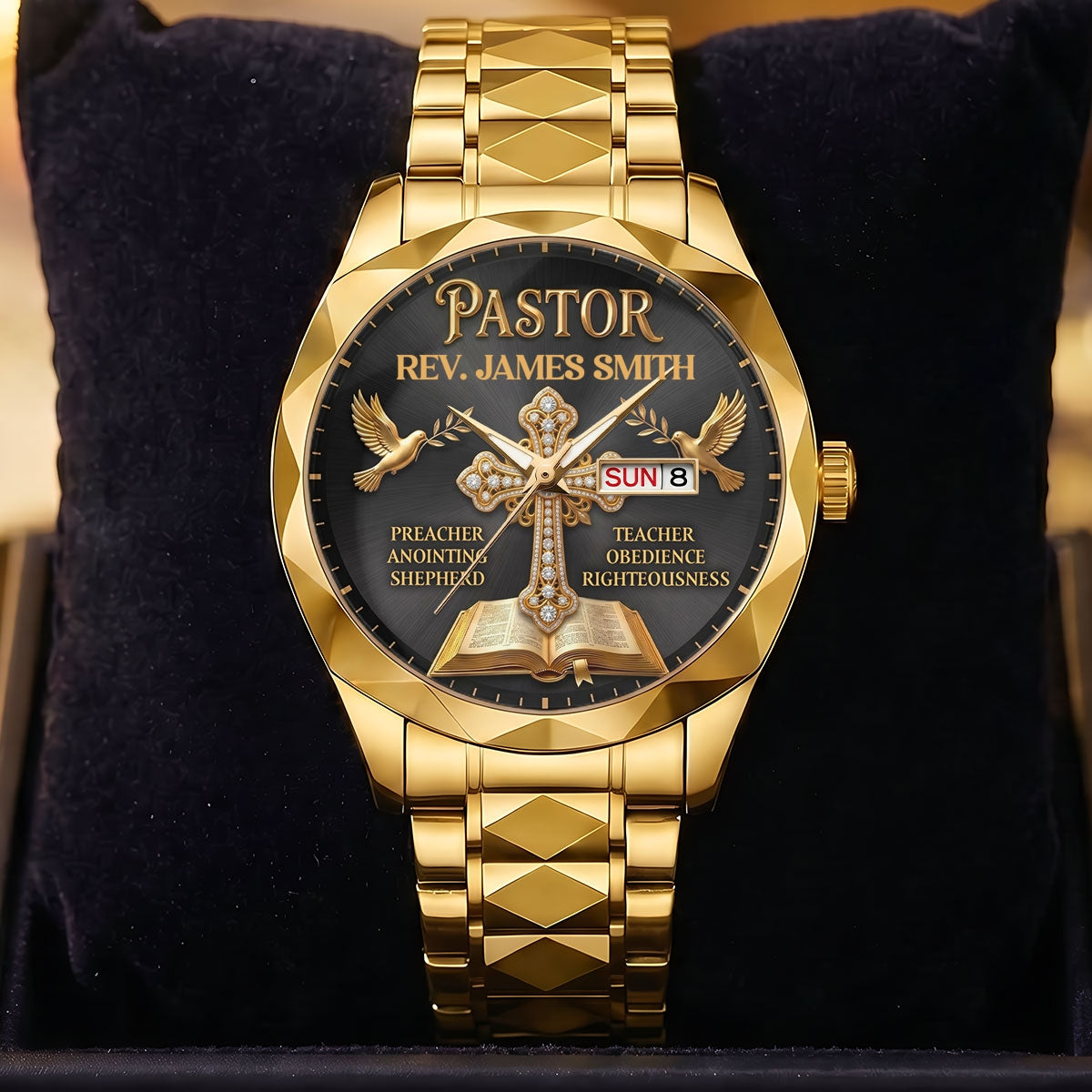 Shepherd Of Faith, Gift For Pastor - Personalized Men's Wrist Watch