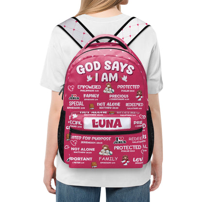 God Says I Am | Personalized Backpack