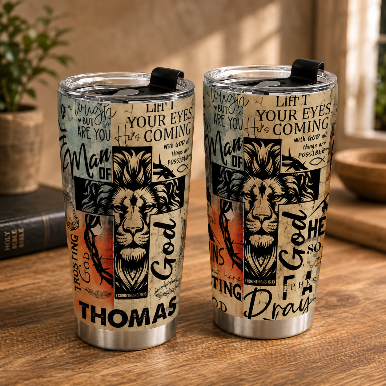 Man Of God Gift For Dad Husband Son, Father's Day Gift | Personalized Stainless Steel Tumbler