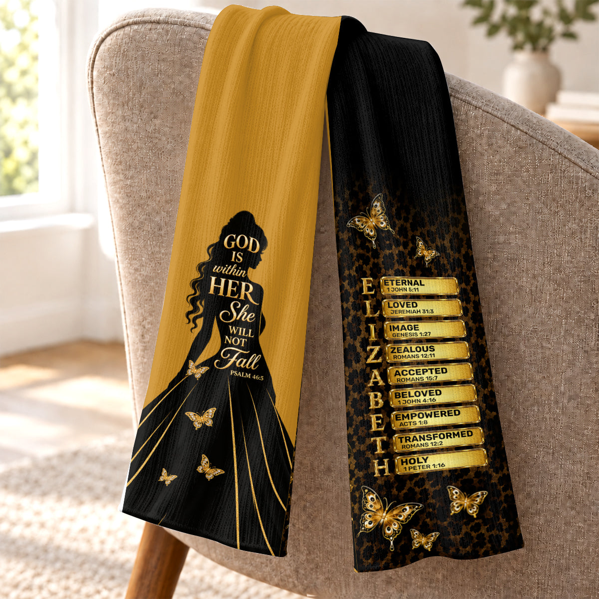God Is Within Her She Will Not Fall , Gift For Women | Personalized Scarf