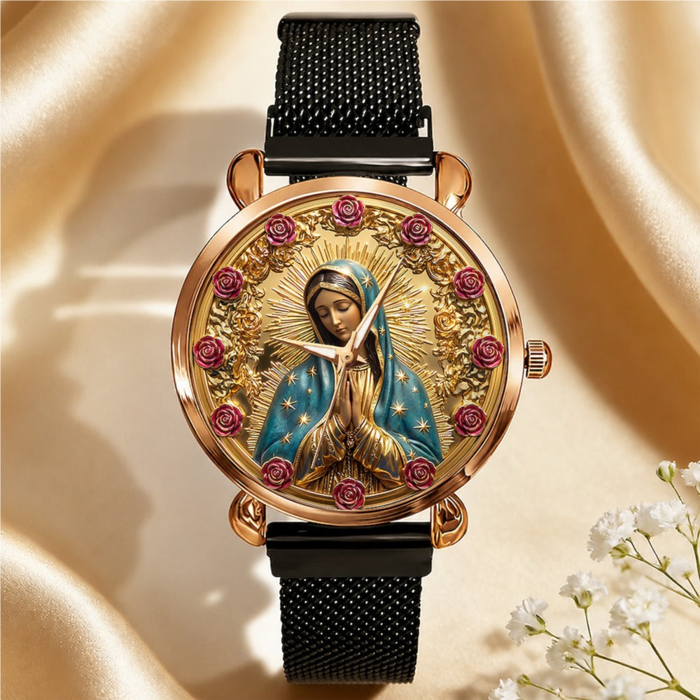 Twelve Roses Of Divine Grace, Gift For Wife - Personalized Women's Wrist Watch