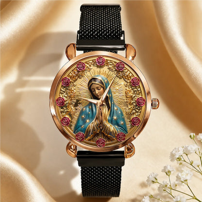 Twelve Roses Of Divine Grace, Gift For Wife - Personalized Women's Wrist Watch