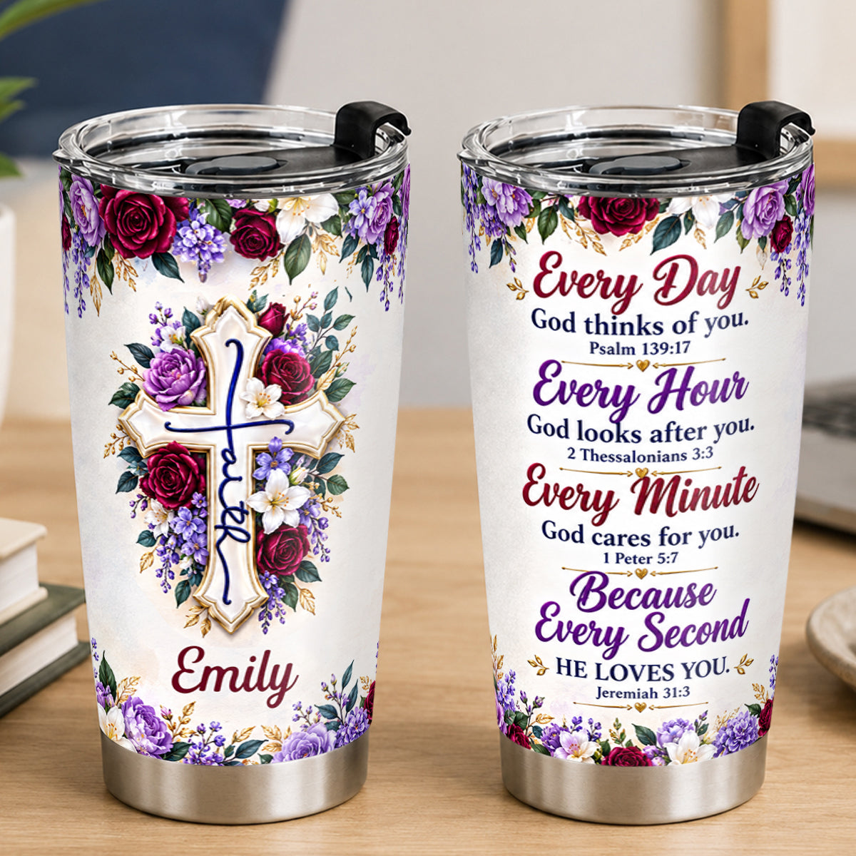 Every Day God Thinks Of You, Gift For Mom | Personalized Stainless Steel Tumbler