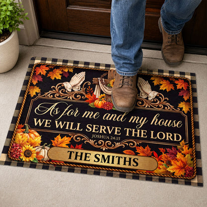 Serving The Lord Through Every Season, Gift For Family | Personalized Doormat