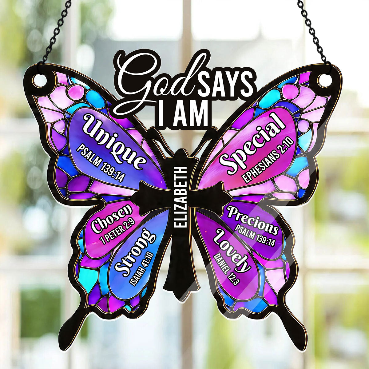 God Says I Am | Personalized Acrylic Suncatcher