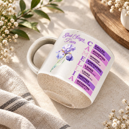 God Says I Am, Gift For Women | Personalized Pottery Mug