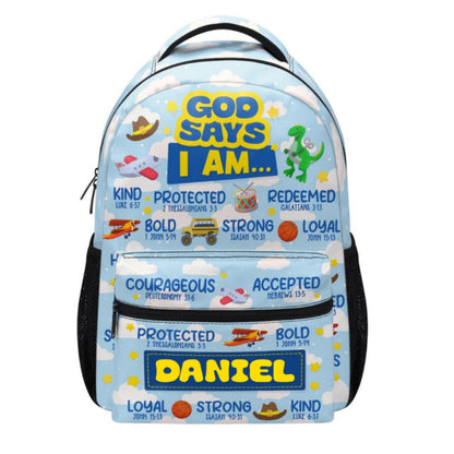 God Says I Am | Personalized Backpack