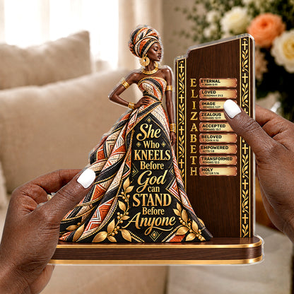 She Who Kneels Before God, Gift For Women | Personalized Custom Shaped Acrylic Plaque