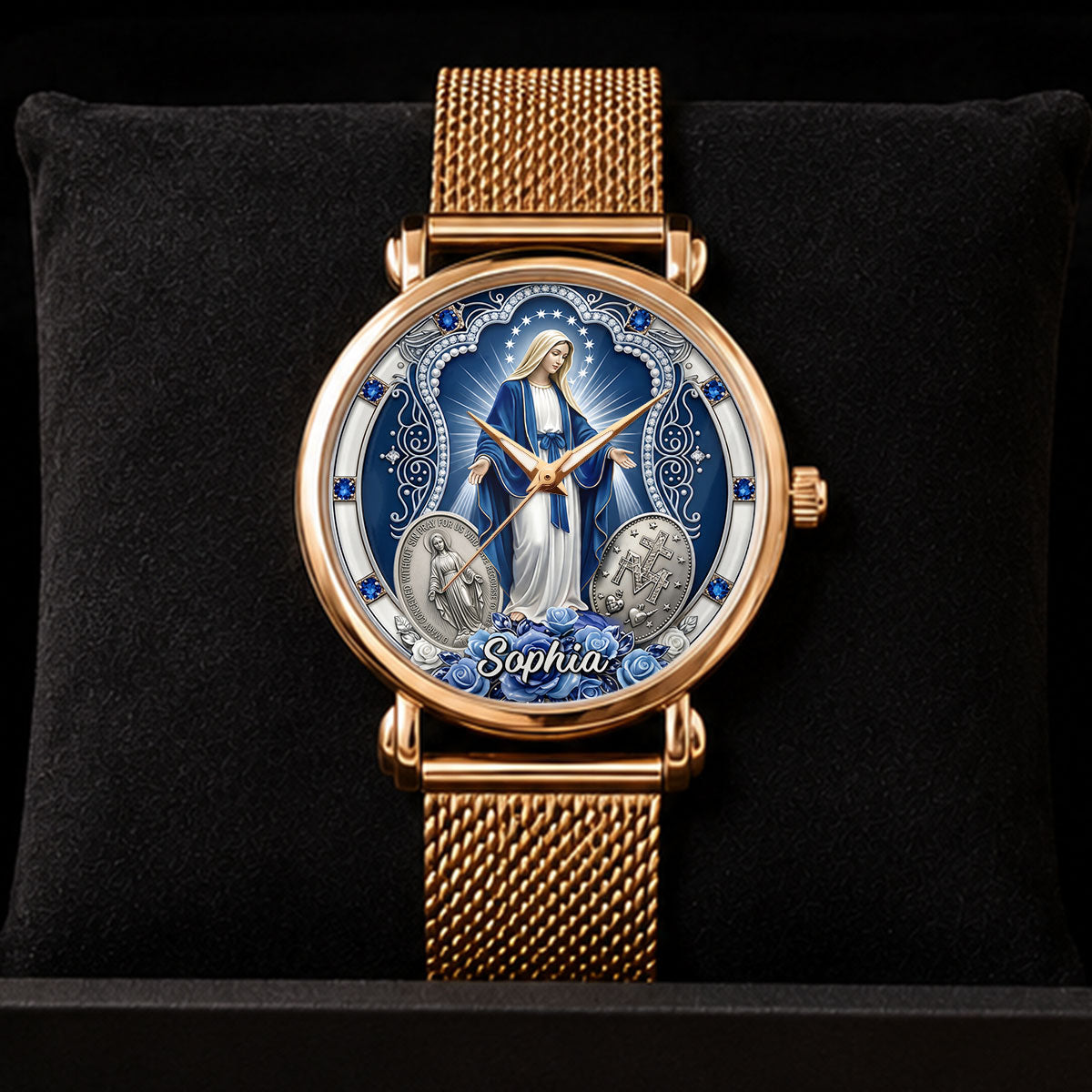 Midnight Miracle Of Mary, Gift For Mom - Personalized Women's Wrist Watch