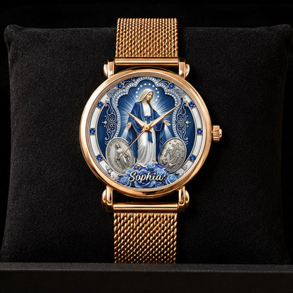 Midnight Miracle Of Mary, Gift For Mom - Personalized Women's Wrist Watch