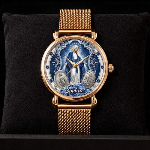 Midnight Miracle Of Mary, Gift For Mom - Personalized Women's Wrist Watch