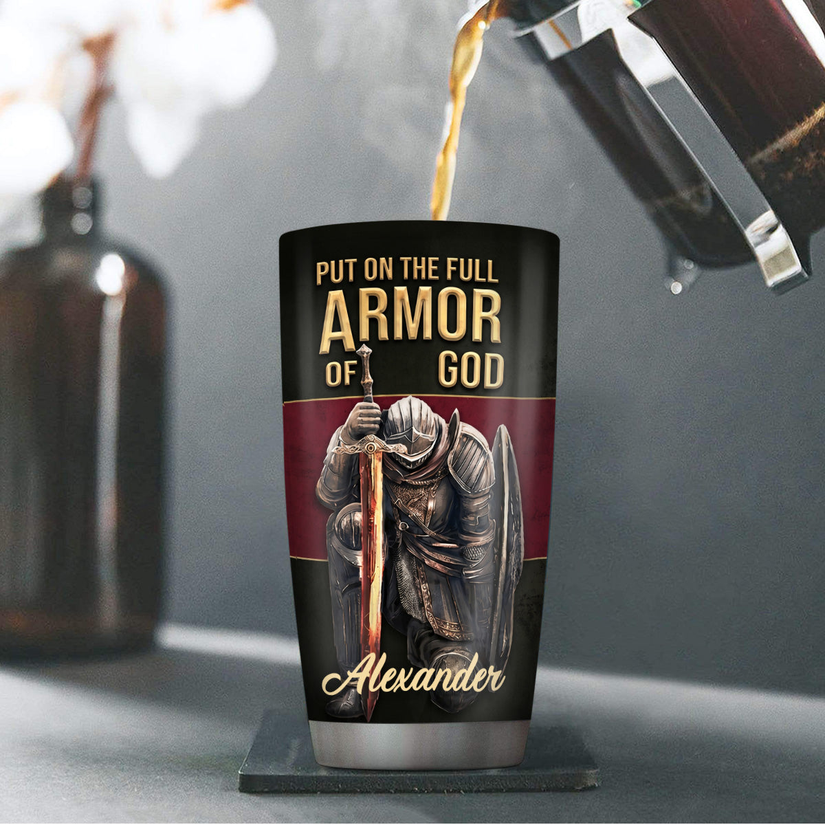 Put On The Full Armor Of God | Personalized Stainless Steel Tumbler
