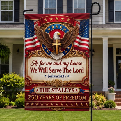 As For Me And My Family We Will Serve The Lord, Gift of Devotion | Personalized Garden Flag