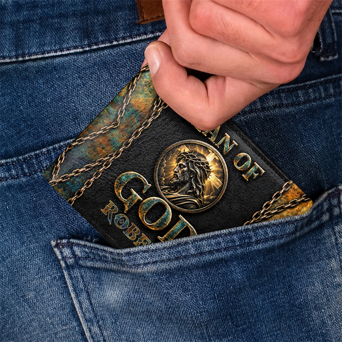 Man Of God, Gift For Men | Personalized Folded Wallet For Men
