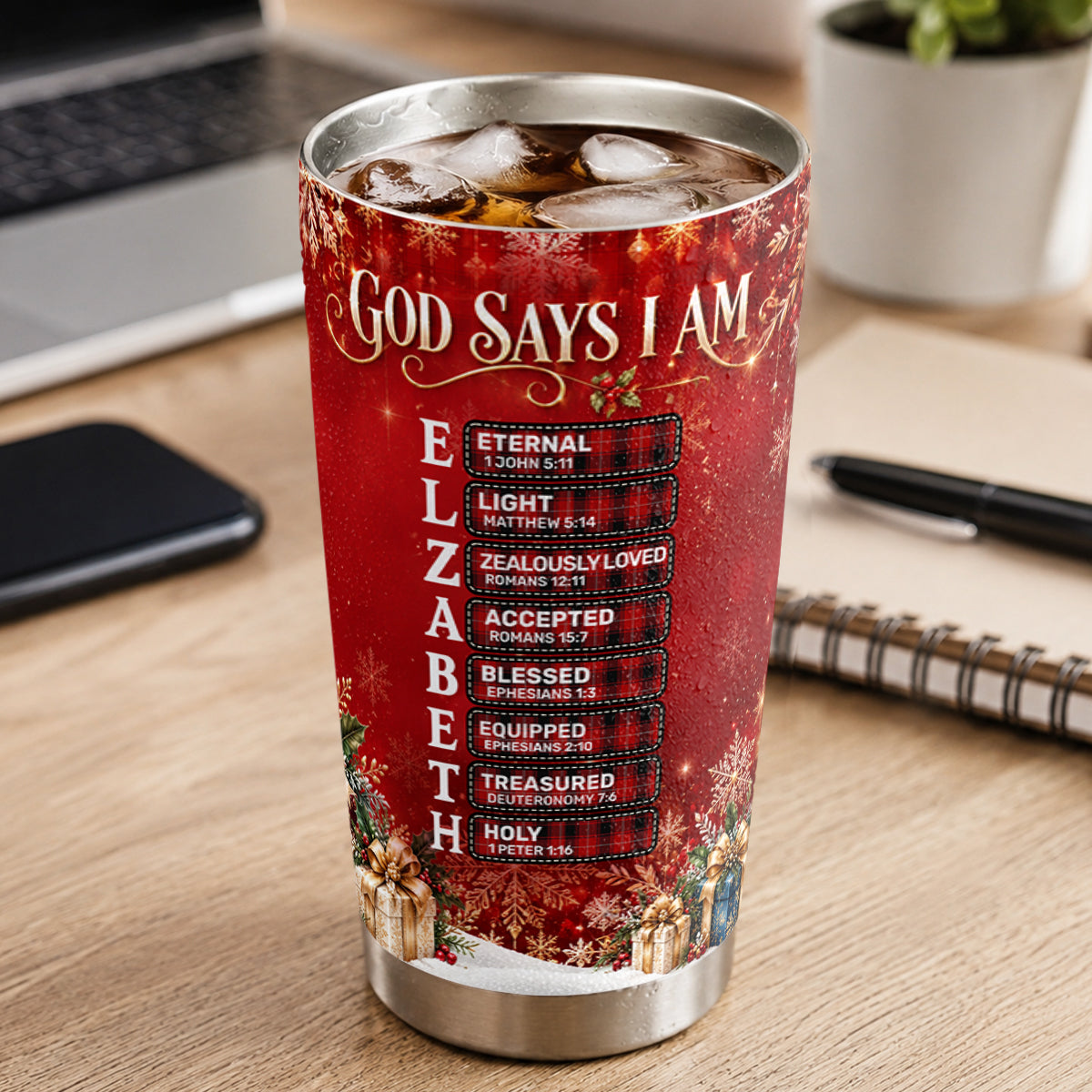God Says I Am, Gift For Loved One | Personalized Stainless Steel Tumbler