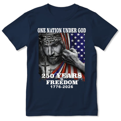 One Nation Under God, Patriotic Christian | 2D Unisex T-shirt