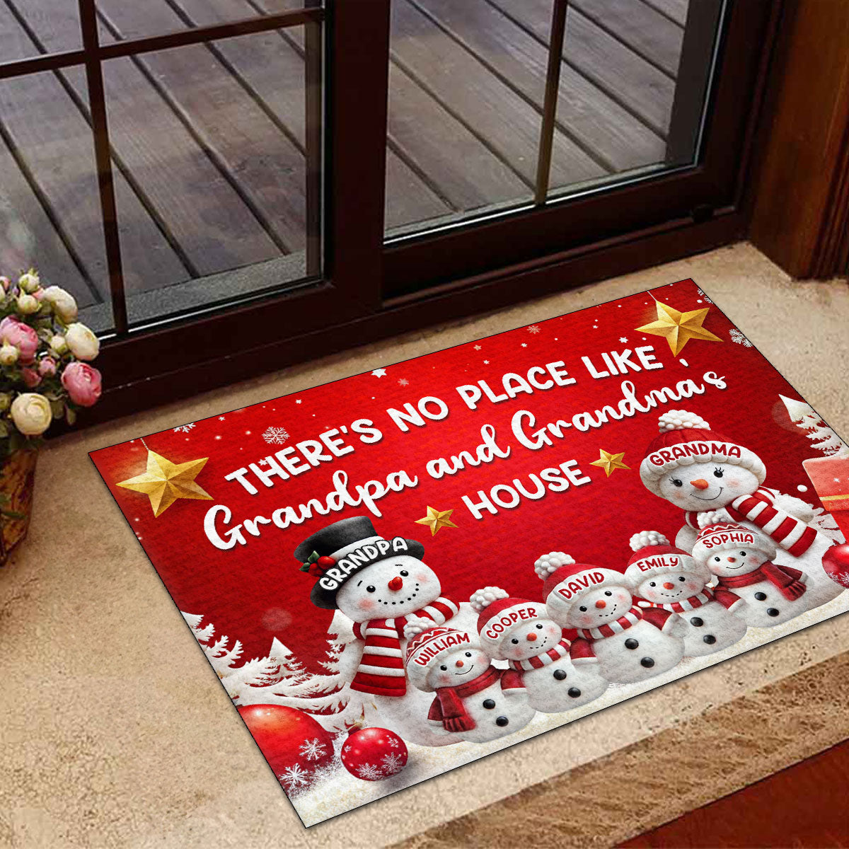 There's No Place Like Grandpa and Grandma's House, Gift For Family - Personalized Doormat