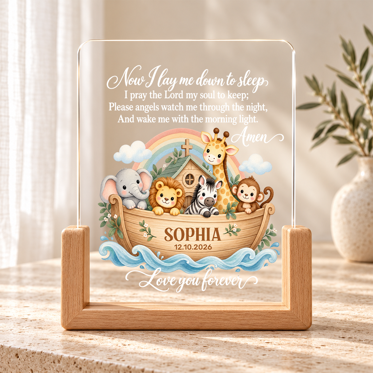 Now I Lay Me Down To Sleep, Gift For Grandkids | Personalized Night Light