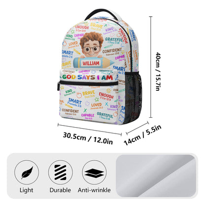 God Says I Am | Personalized Backpack