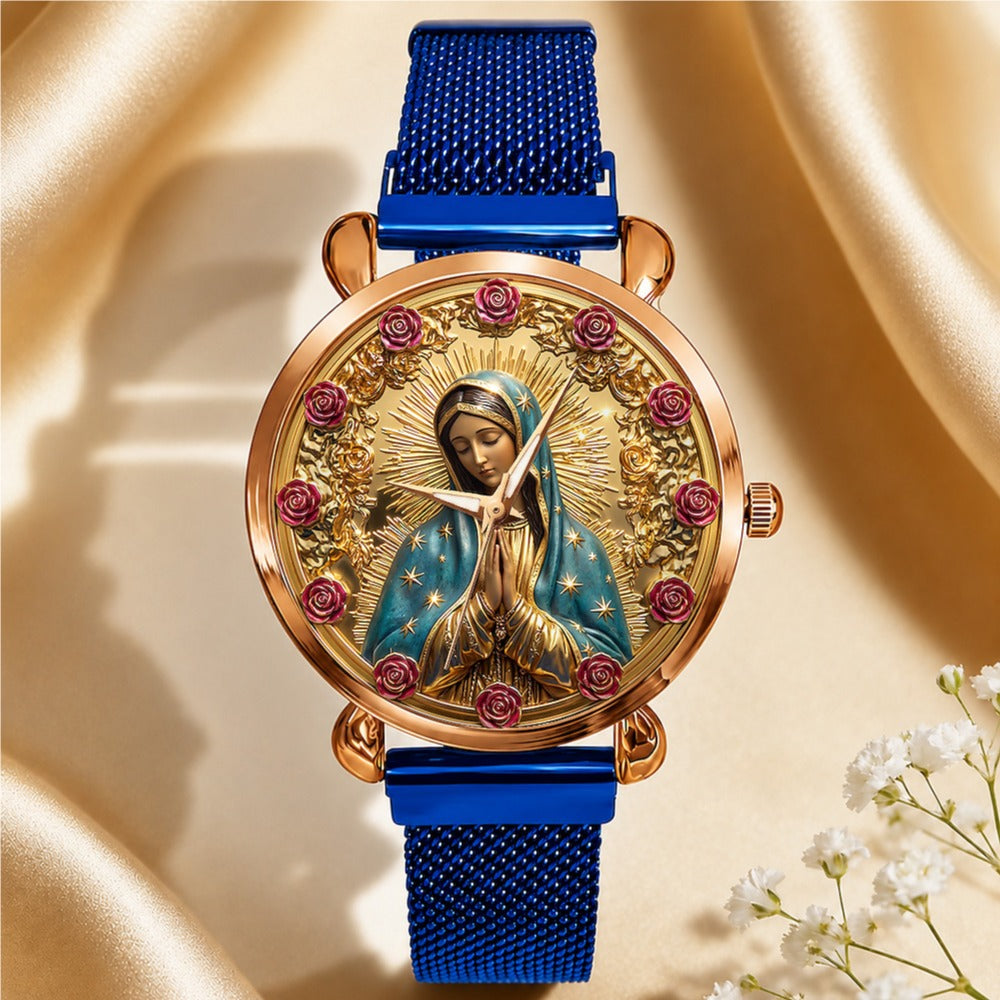 Twelve Roses Of Divine Grace, Gift For Wife - Personalized Women's Wrist Watch
