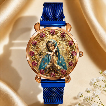 Twelve Roses Of Divine Grace, Gift For Wife - Personalized Women's Wrist Watch