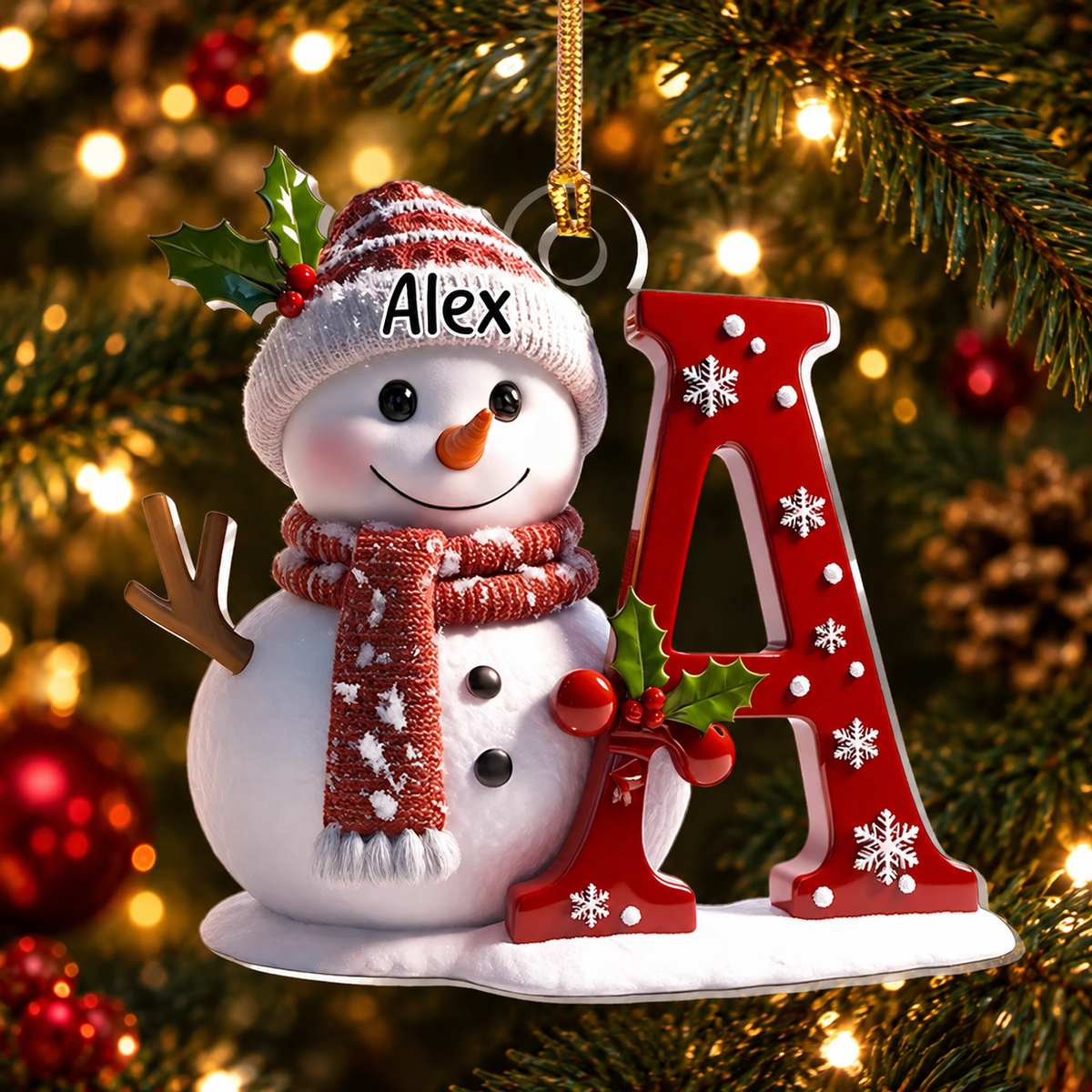 Snowman Merry Christmas, Chrismas Gift For Family - Personalized 1-Layer Acrylic Ornament
