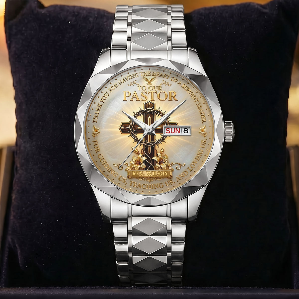 To Our Pastor For Having The Heart Of A Servant Leader - Personalized Men's Wrist Watch