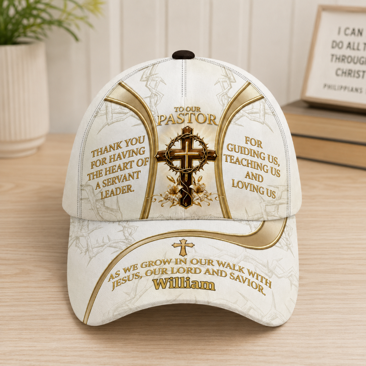 To Our Pastor For Having The Heart Of A Servant Leader, Pastor Appreciation Gift | Personalized Classic Cap
